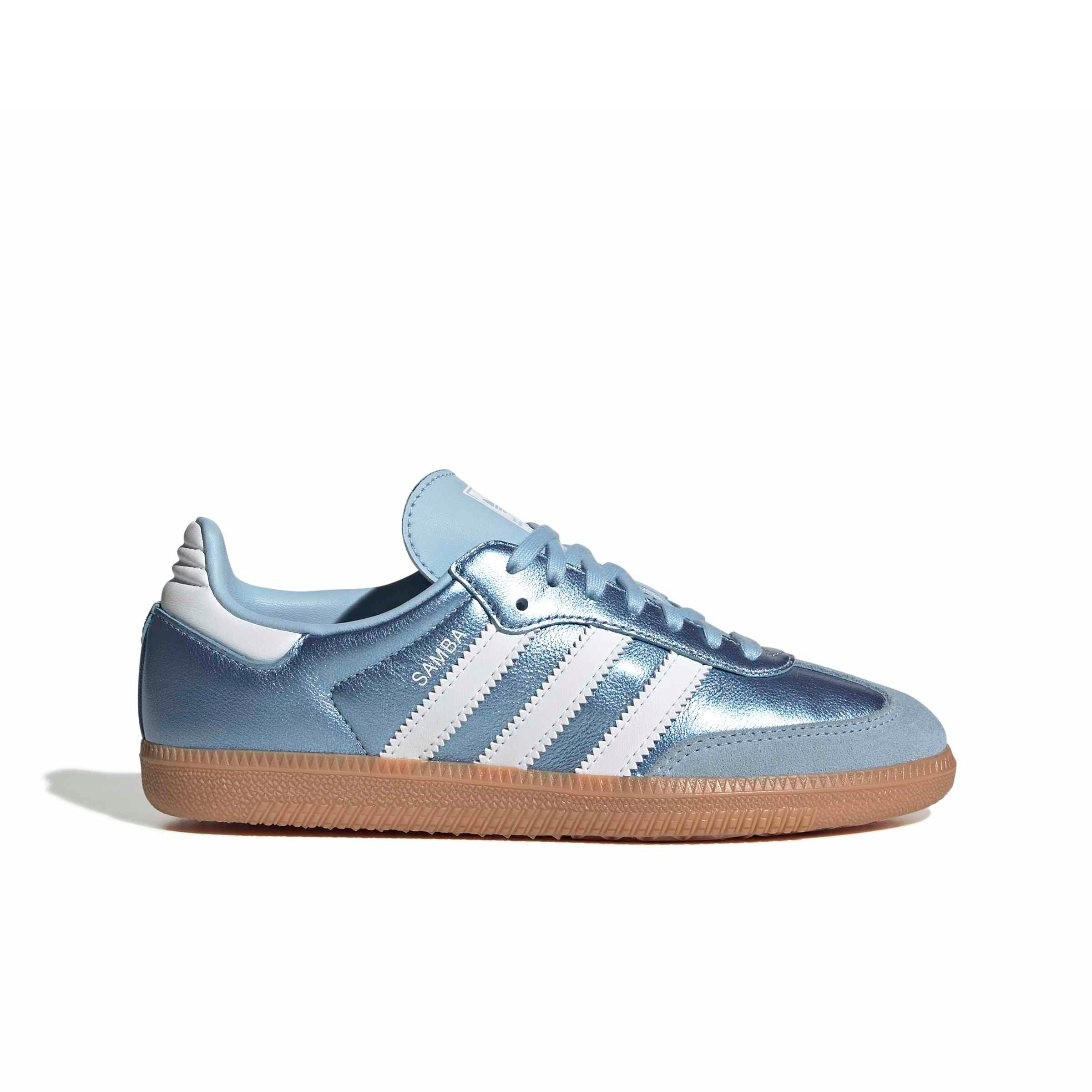 adidas Originals Samba OG "Clear Sky/Ftwr White/Gum 2" Grade School Girls' Shoe - BLUE/WHITE/BROWN